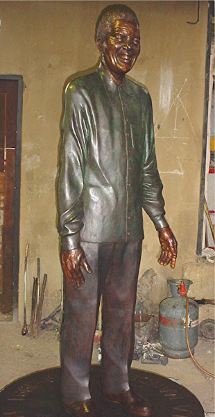 Mandela sculpture for Ohlange precinct by Andries Botha